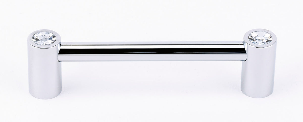 Alno C715-6-PC: 6" cc Swarovski Crystal Round Bar Cabinet Pull - Polished Chrome