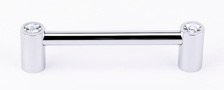 Alno C715-6-PC: 6" cc Swarovski Crystal Round Bar Cabinet Pull - Polished Chrome