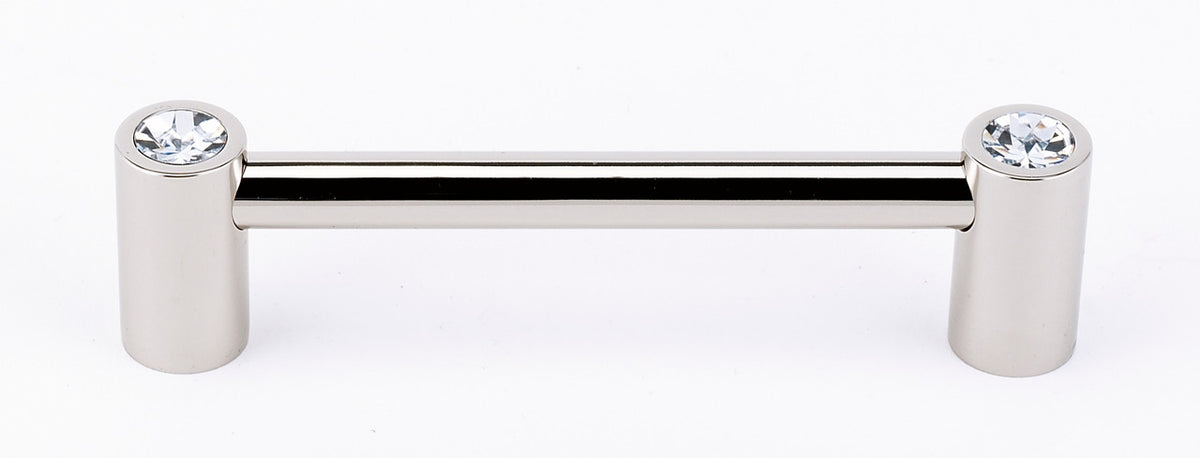 Alno C715-4-PN: 4" cc Swarovski Crystal Round Bar Cabinet Pull - Polished Nickel