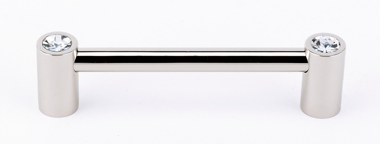 Alno C715-6-PN: 6" cc Swarovski Crystal Round Bar Cabinet Pull - Polished Nickel