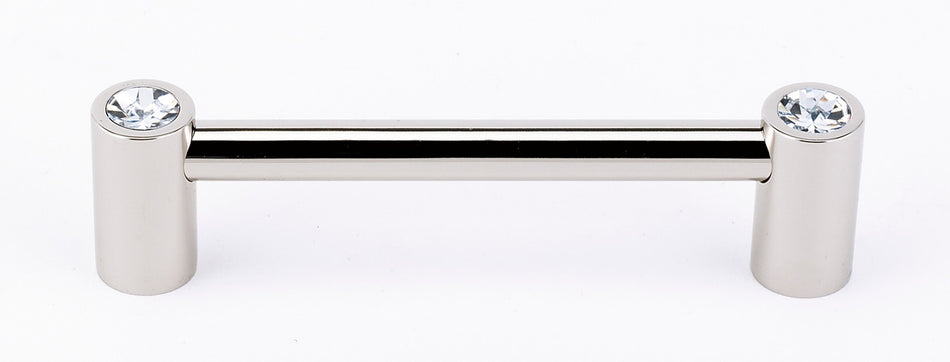 Alno C715-6-PN: 6" cc Swarovski Crystal Round Bar Cabinet Pull - Polished Nickel