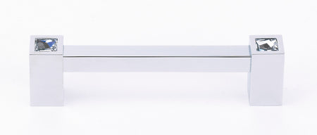 Alno C718-6-PC: 6" cc Swarovski Crystal Square Bar Cabinet Pull - Polished Chrome