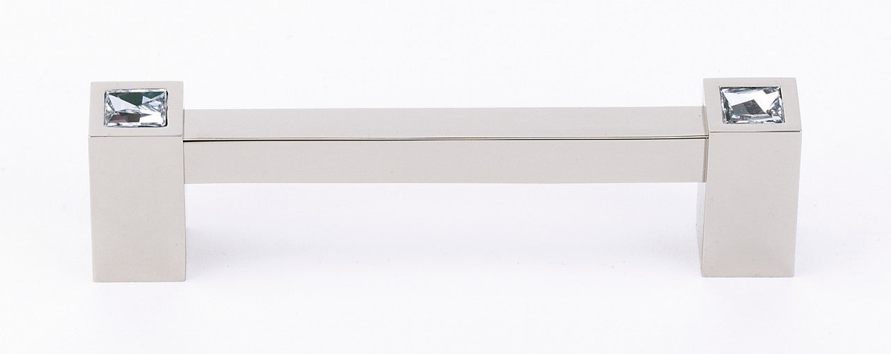 Alno C718-6-PN: 6" cc Swarovski Crystal Square Bar Cabinet Pull - Polished Nickel