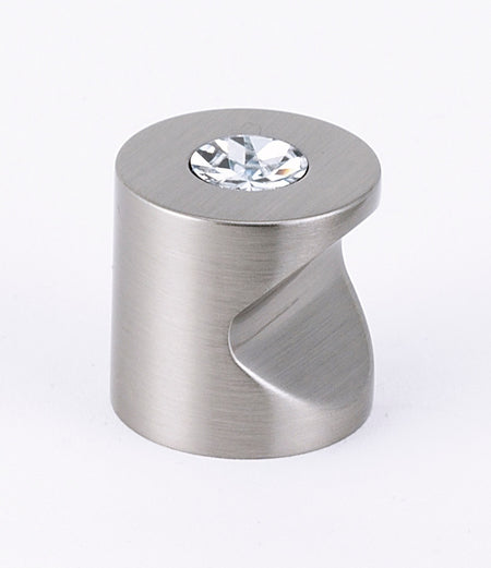 Alno C823-1-SN: 1" Swarovski Crystal Cabinet Knob (small crystal) - Satin Nickel