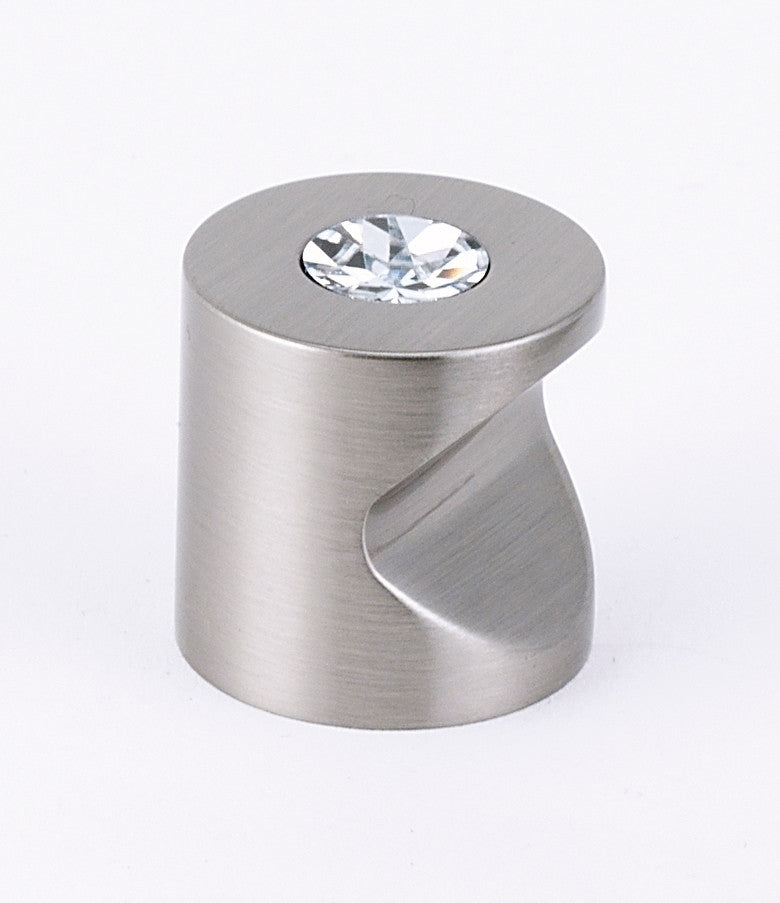 Alno C823-1-SN: 1" Swarovski Crystal Cabinet Knob (small crystal) - Satin Nickel