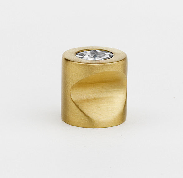 Alno C823-34-SB: 3/4" Swarovski Crystal Cabinet Knob - Satin Brass