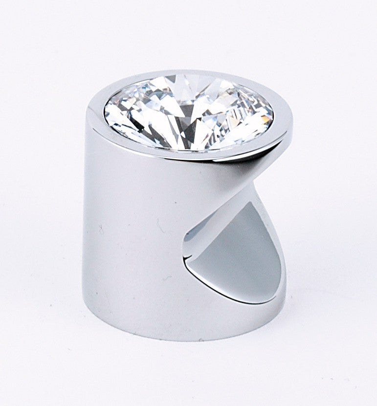 Alno C824-1-PC: 1" Swarovski Crystal Cabinet Knob (large crystal) - Polished Chrome