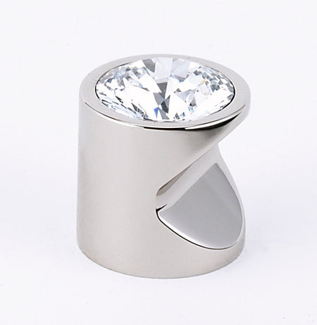 Alno C824-1-PN: 1" Swarovski Crystal Cabinet Knob (large crystal) - Polished Nickel