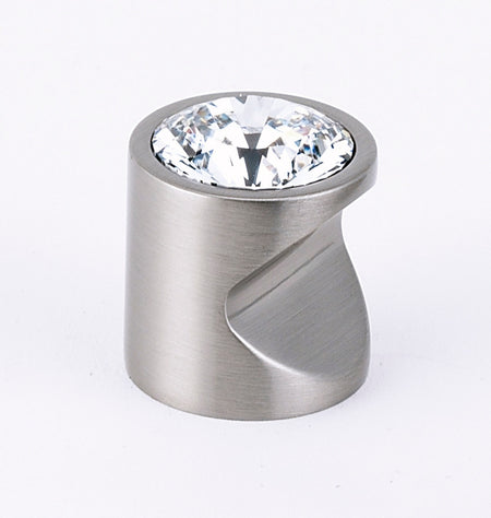 Alno C824-1-SN: 1" Swarovski Crystal Cabinet Knob (large crystal) - Satin Nickel