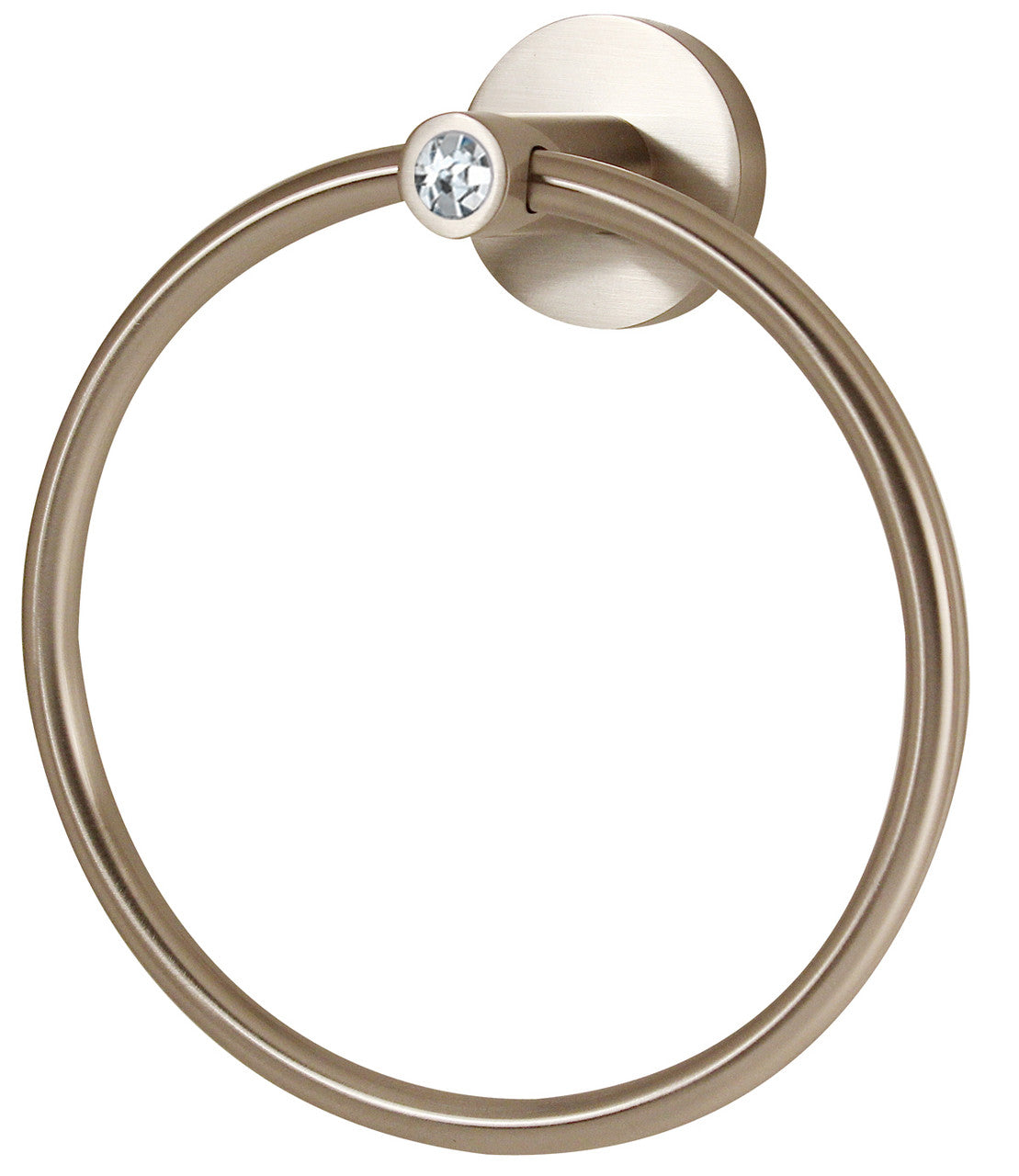 Alno C8340-SN: Swarovski Crystal Towel Ring - Satin Nickel