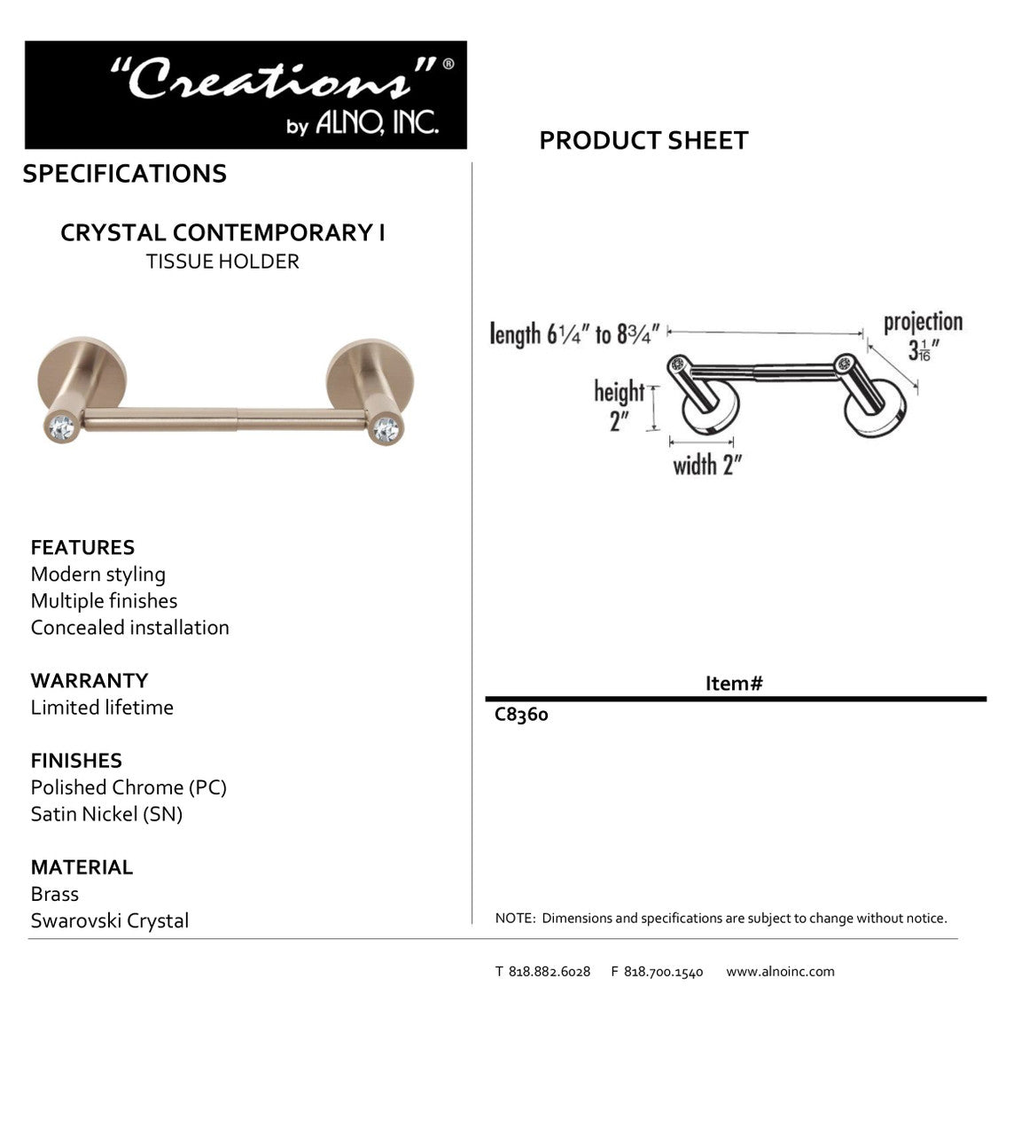 Specificaton Sheet