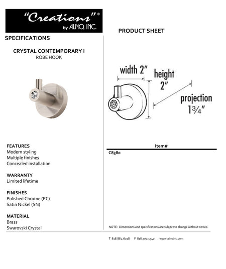 Specificaton Sheet