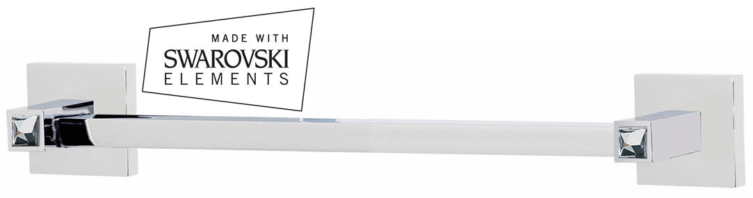 Alno C8420-12-PC: 12" cc Swarovski Crystal Towel Bar - Polished Chrome