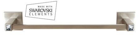 Alno C8420-12-SN: 12" cc Swarovski Crystal Towel Bar - Satin Nickel