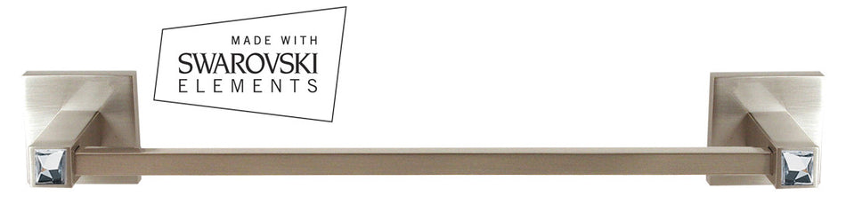 Alno C8420-12-SN: 12" cc Swarovski Crystal Towel Bar - Satin Nickel