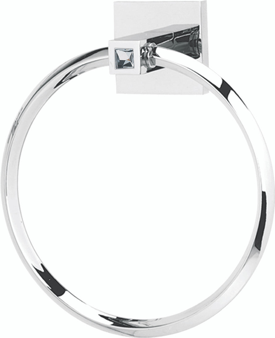 Alno C8440-PC: Swarovski Crystal Towel Ring - Polished Chrome