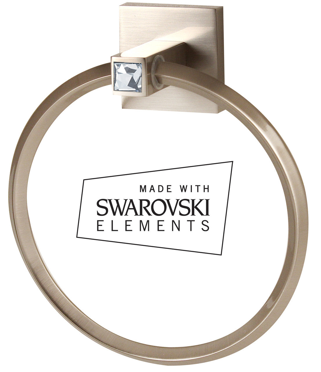 Alno C8440-SN: Swarovski Crystal Towel Ring - Satin Nickel