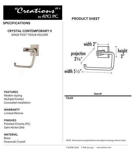 Specificaton Sheet