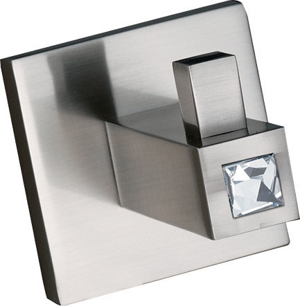 Alno C8480-SN: Swarovski Crystal Robe Hook - Satin Nickel