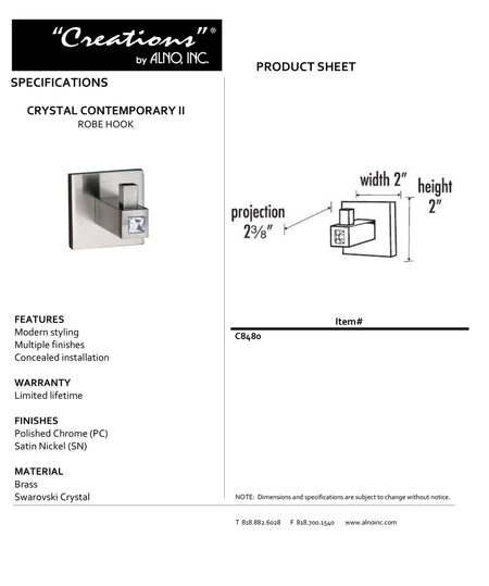 Specificaton Sheet