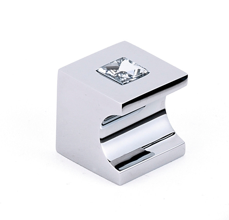 Alno C853-1-PC: 1" Swarovski Crystal Cube Cabinet Knob - Polished Chrome
