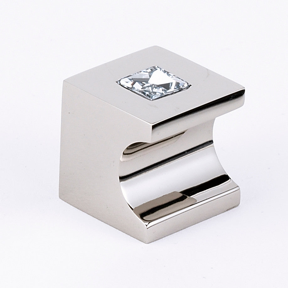 Alno C853-1-PN: 1" Swarovski Crystal Cube Cabinet Knob - Polished Nickel
