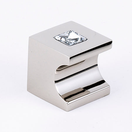 Alno C853-1-PN: 1" Swarovski Crystal Cube Cabinet Knob - Polished Nickel