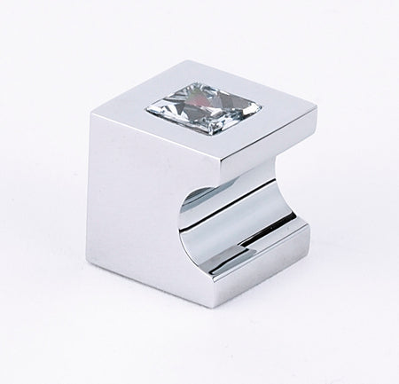 Alno C853-34-PC: 3/4" Swarovski Crystal Cube Knob - Polished Chrome
