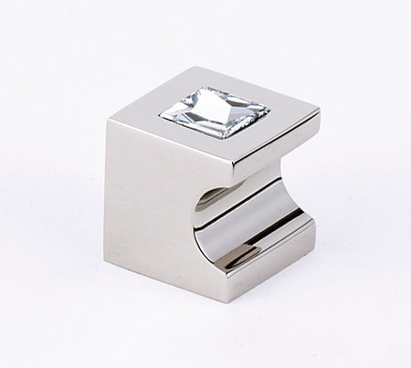 Alno C853-34-PN: 3/4" Swarovski Crystal Cube Knob - Polished Nickel