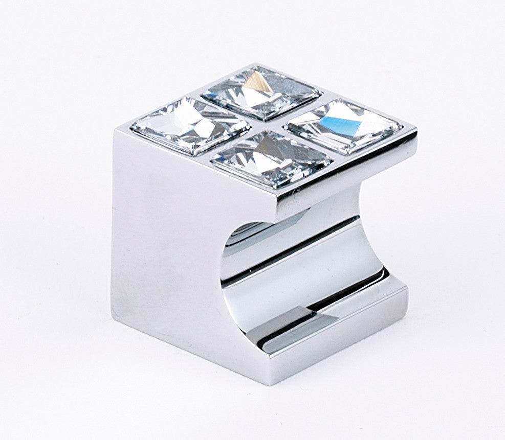 Alno C854-1-PC: 1" Swarovski Crystal Cabinet Knob (4 crystals) - Polished Chrome