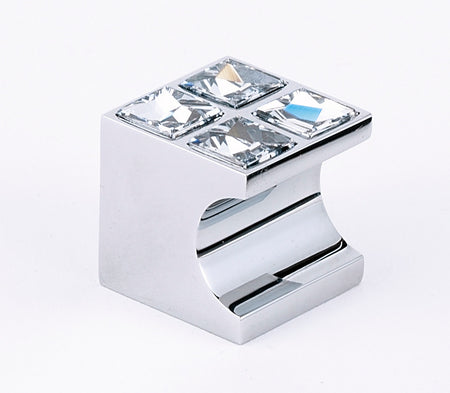 Alno C854-1-PC: 1" Swarovski Crystal Cabinet Knob (4 crystals) - Polished Chrome
