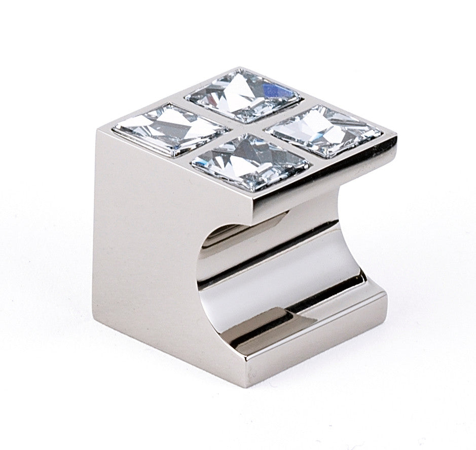 Alno C854-1-PN: 1" Swarovski Crystal Cabinet Knob (4 crystals) - Polished Nickel