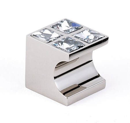 Alno C854-1-PN: 1" Swarovski Crystal Cabinet Knob (4 crystals) - Polished Nickel
