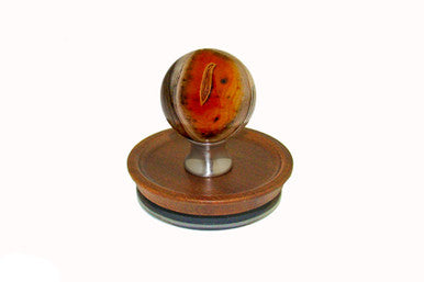 Gemstone CARN-L-15: Acacia Wooden Lid with Carnelian Handle