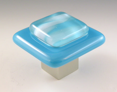 Grace White CB1: Clouds on Blue 1 Cabinet Knob - Sky Blue
