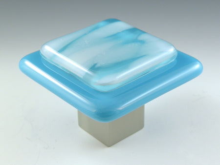 Grace White CB3: Clouds on Blue 3 Cabinet Knob - Sky Blue