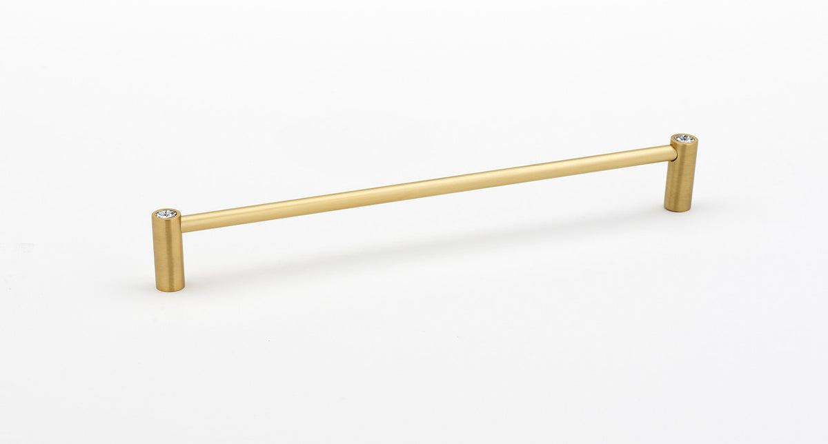Alno CD715-12-SB: 12" cc Swarovski Crystal Appliance Pull - Satin Brass