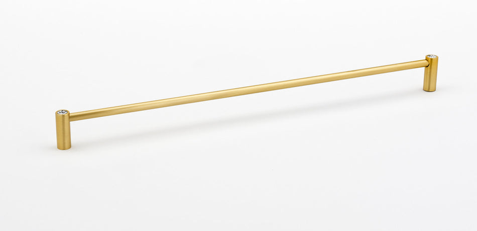 Alno CD715-18-SB: 18" cc Swarovski Crystal Appliance Pull - Satin Brass