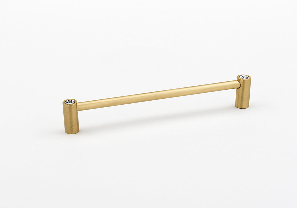 Alno CD715-8-SB: 8" cc Swarovski Crystal Appliance Pull - Satin Brass