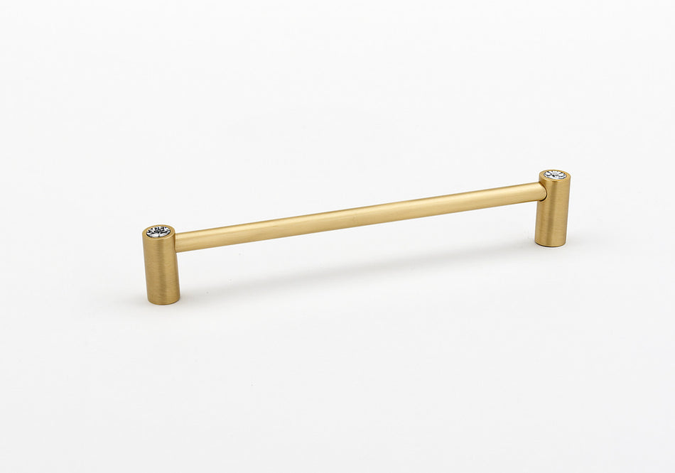 Alno CD715-8-SB: 8" cc Swarovski Crystal Appliance Pull - Satin Brass