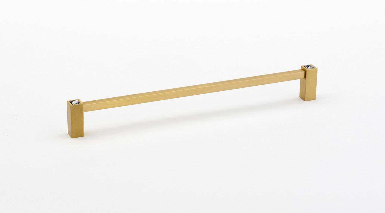 Alno CD718-12-SB: 12" cc Swarovski Crystal Appliance Pull - Satin Brass