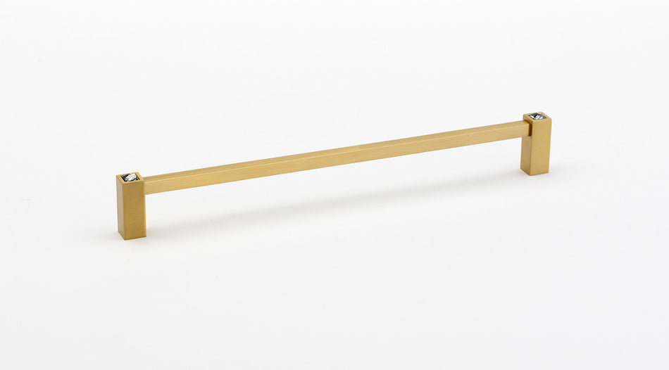 Alno CD718-12-SB: 12" cc Swarovski Crystal Appliance Pull - Satin Brass