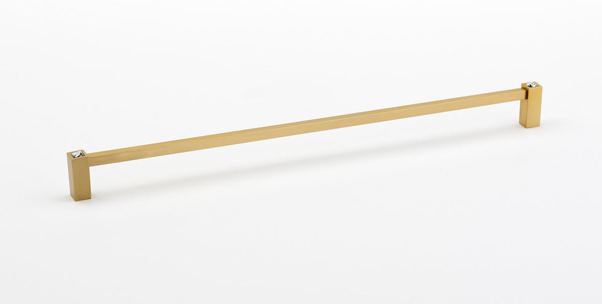 Alno CD718-18-SB: 18" cc Swarovski Crystal Appliance Pull - Satin Brass