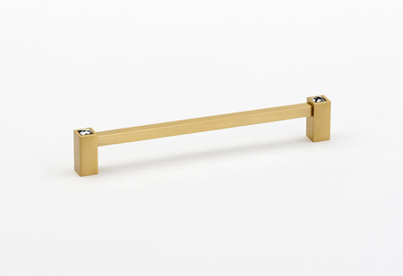 Alno CD718-8-SB: 8" cc Swarovski Crystal Appliance Pull - Satin Brass