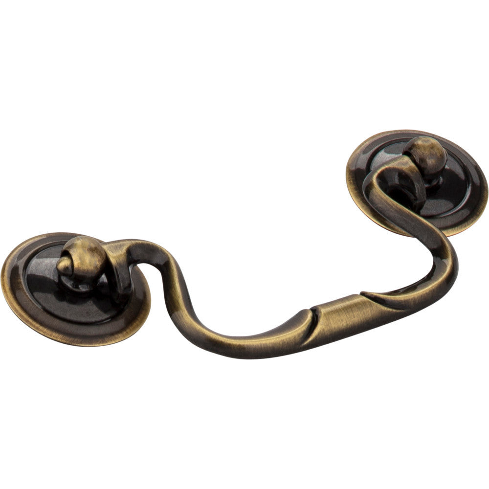 Elements CH3503: 3-1/2" cc Kingsport Drop Bail Cabinet Pull - Brushed Antique Brass
