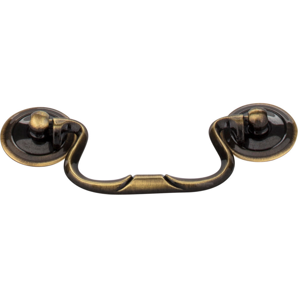 Elements CH3503: 3-1/2" cc Kingsport Drop Bail Cabinet Pull - Brushed Antique Brass