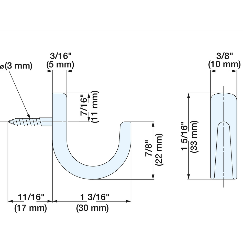 Sugatsune CH-L: 30mm Single Wall Hook - Mirror Stainless Steel