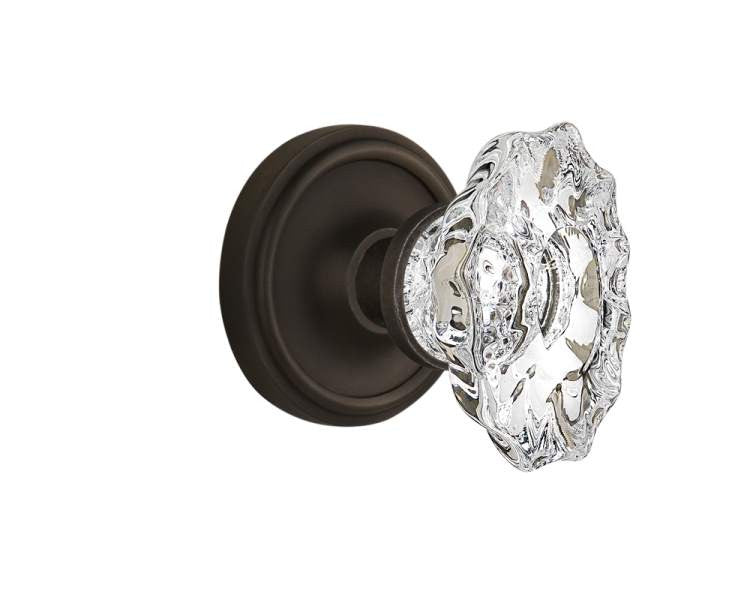 Nostalgic 713915: Classic Rosette w/Chateau Knob Privacy Door Set - Oil-Rubbed Bronze