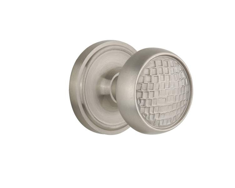 Nostalgic 716577: Mortise Classic Rosette w/ Craftsman Knob - Satin Nickel