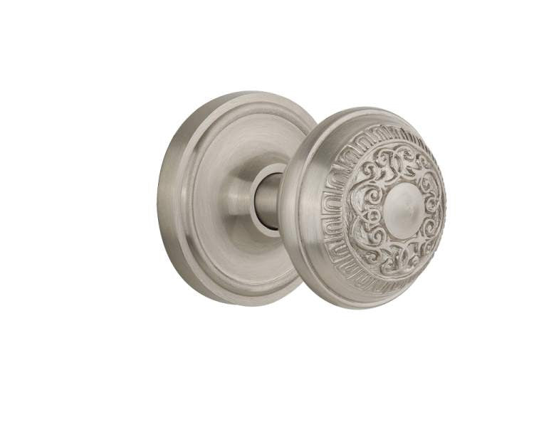 Nostalgic 701956: Mortise Classic Rosette with Egg and Dart Knob - Satin Nickel